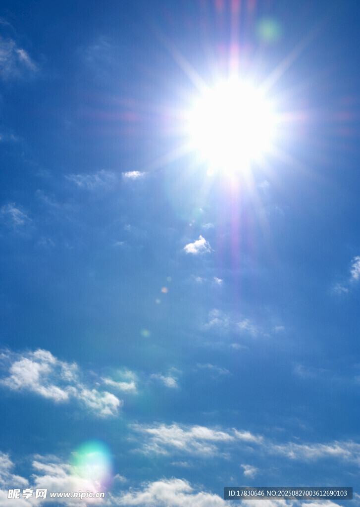 晴朗天空中的耀眼太阳
