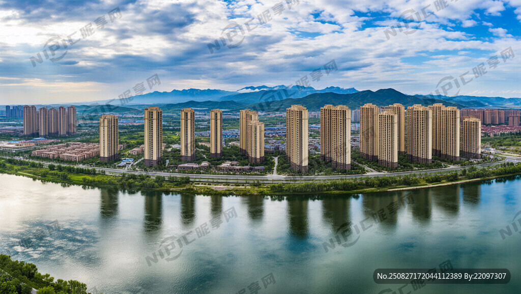 西安咸阳沣河林凯溢金湾小区河景