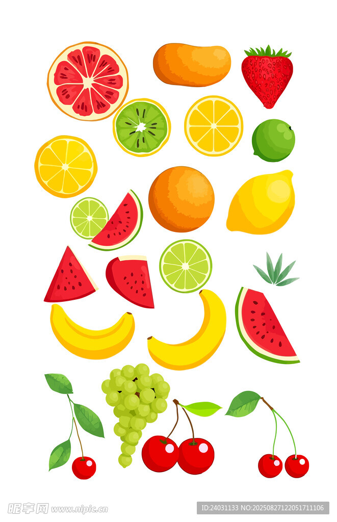 卡通水果插图