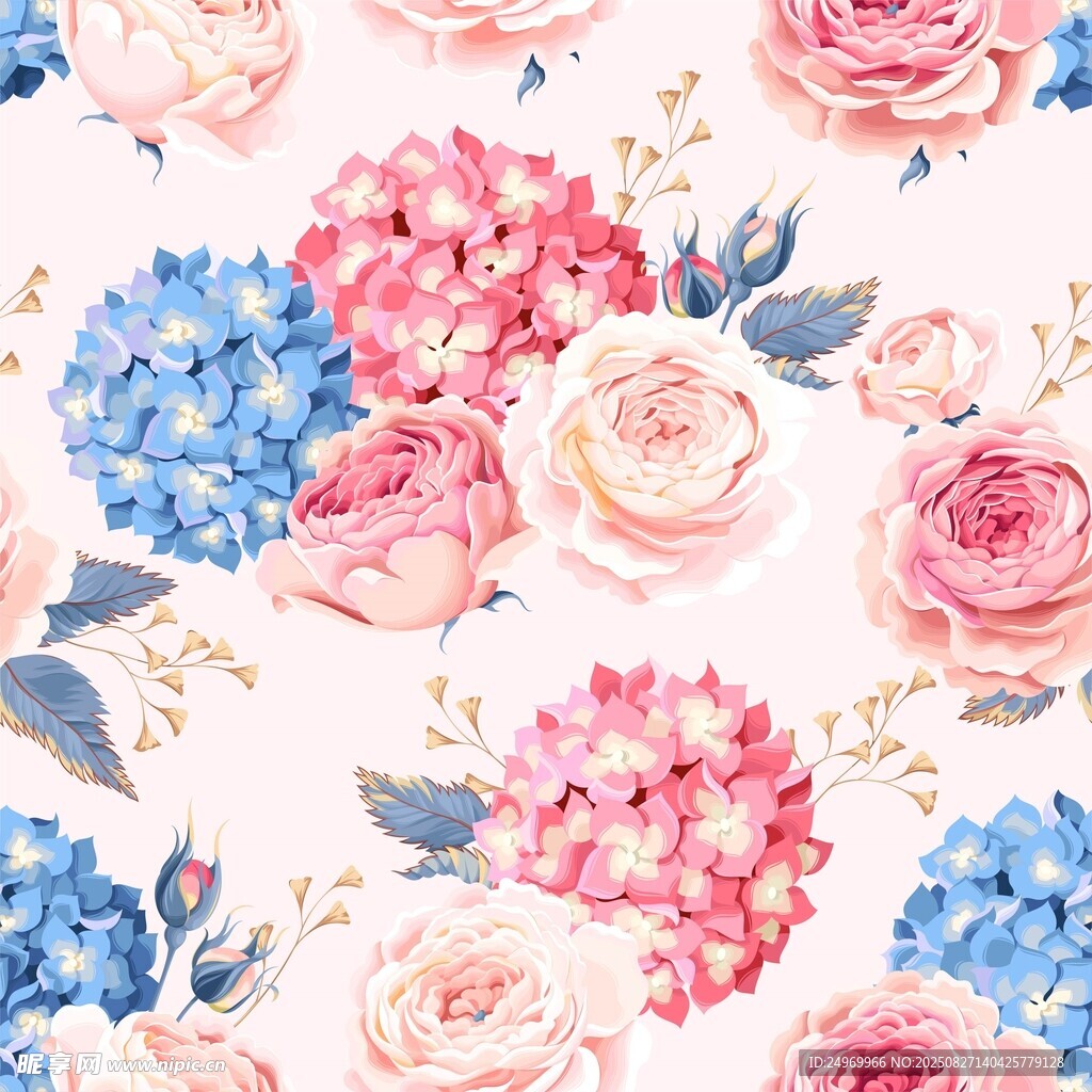 水彩花卉图案背景