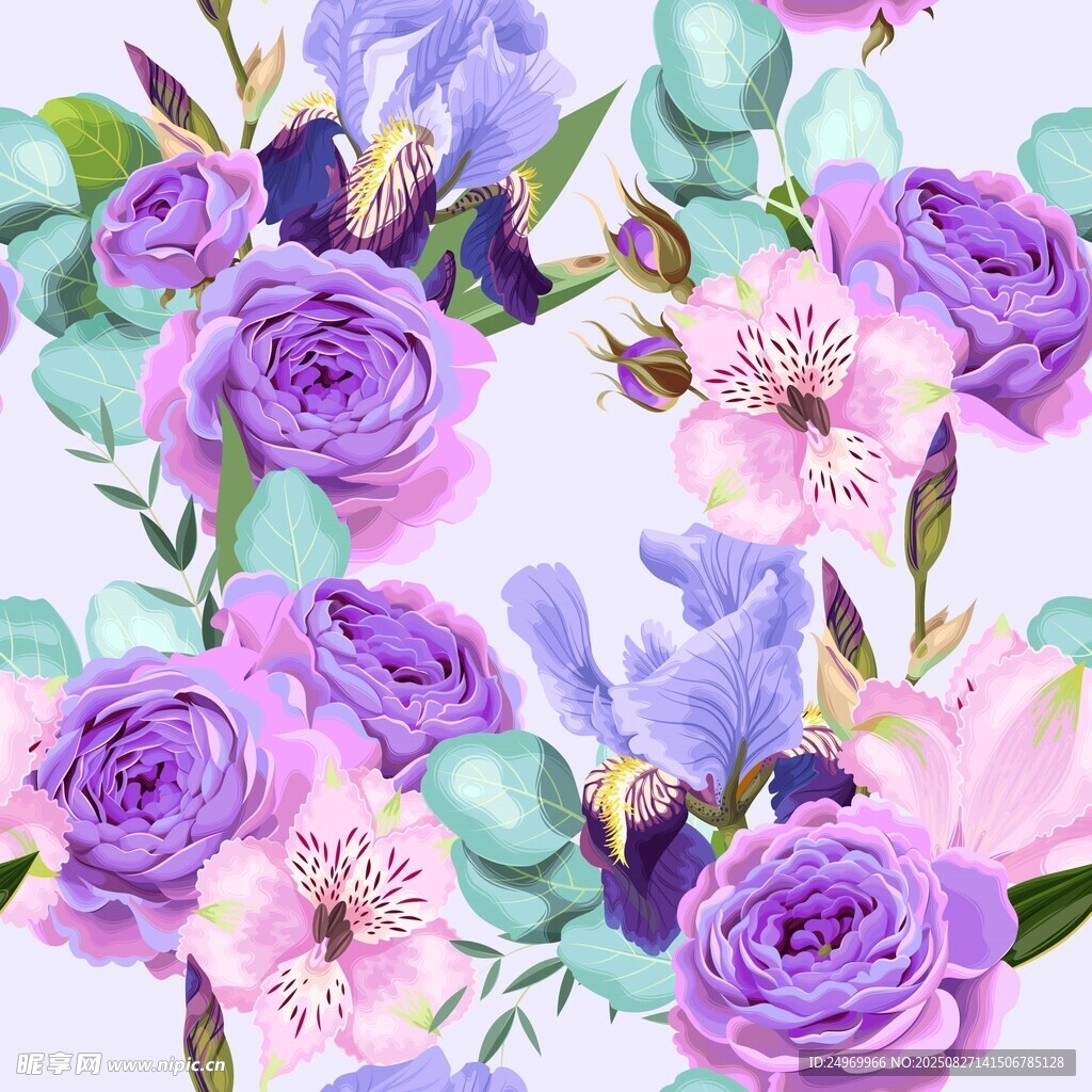 紫色花卉图案