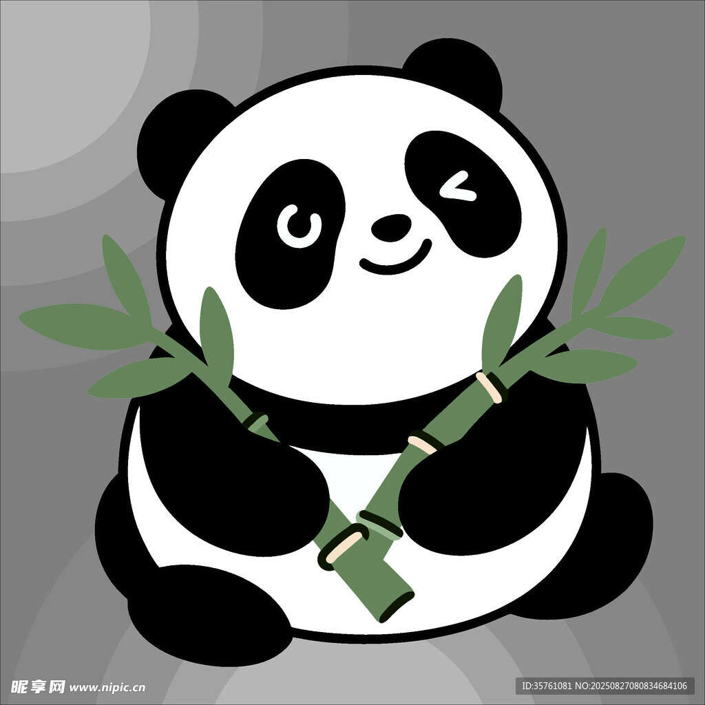 熊猫创意抽象儿童手绘插画
