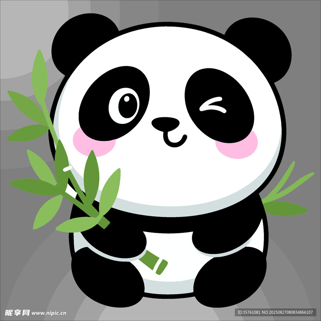 熊猫创意抽象儿童手绘插画