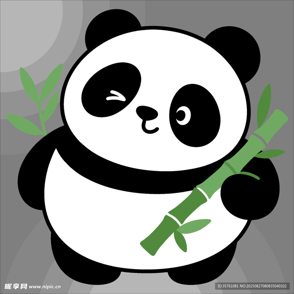 熊猫创意抽象儿童手绘插画