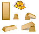 精美金条金砖矢量素材