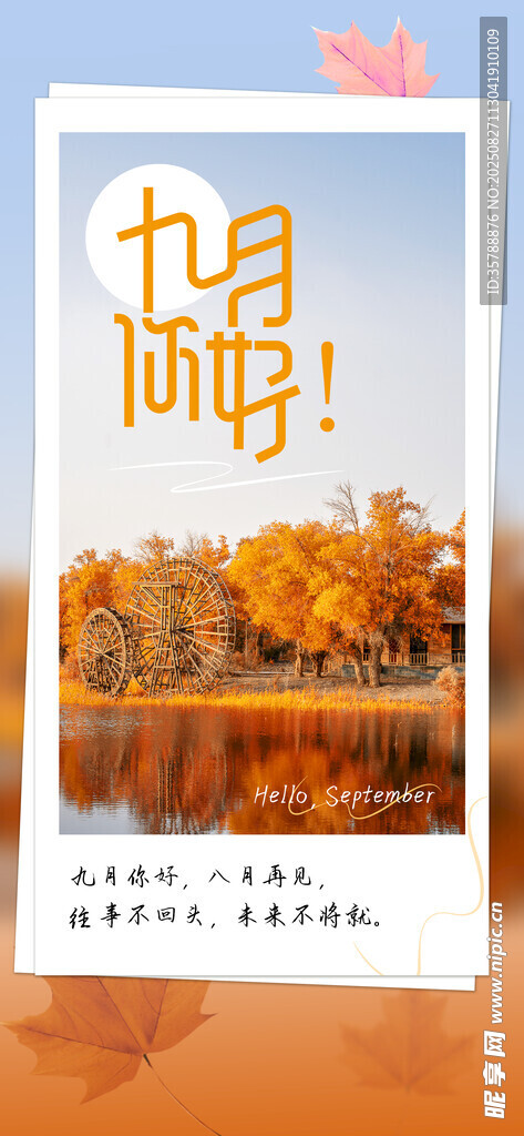 十月你好  秋景明信片