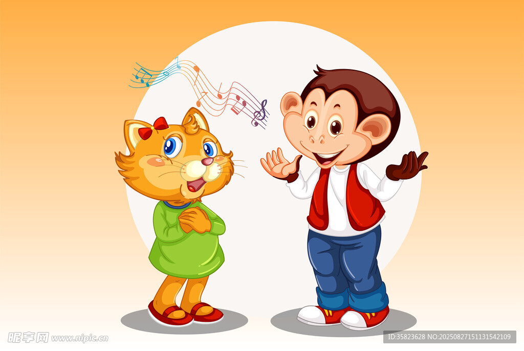 猴子与小猫插图