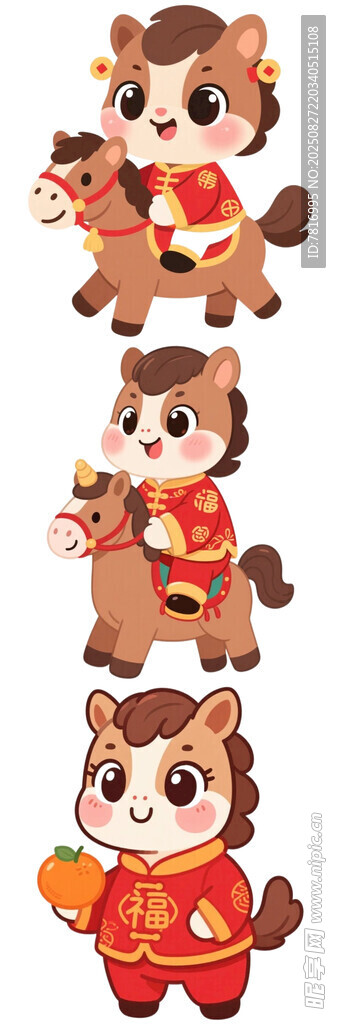 可爱萌趣的新年小老虎形象