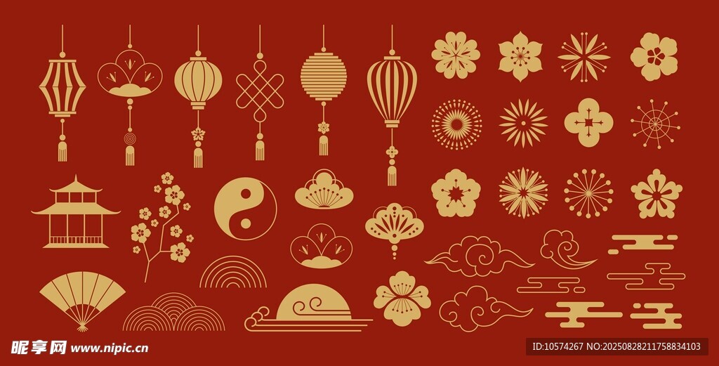 中式传统元素图案集合