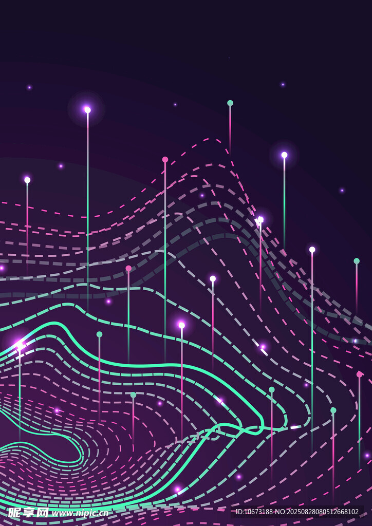 梦幻霓虹线条科技感背景