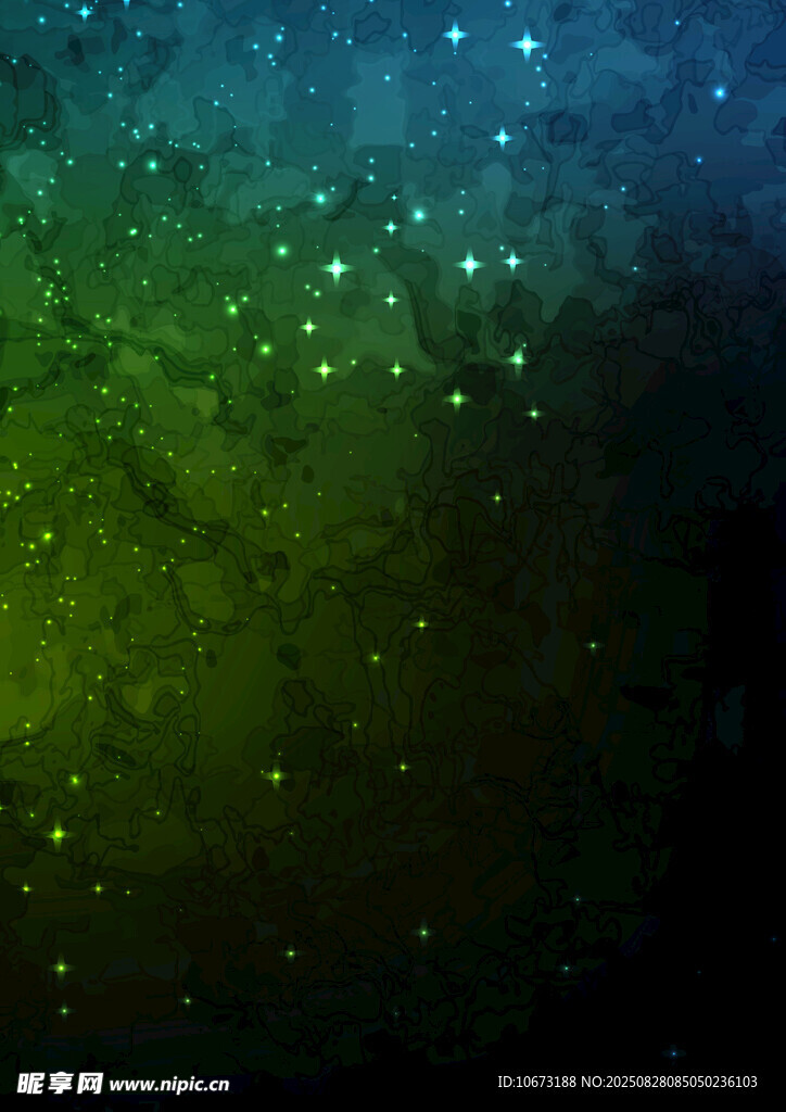 梦幻绿蓝星空背景图