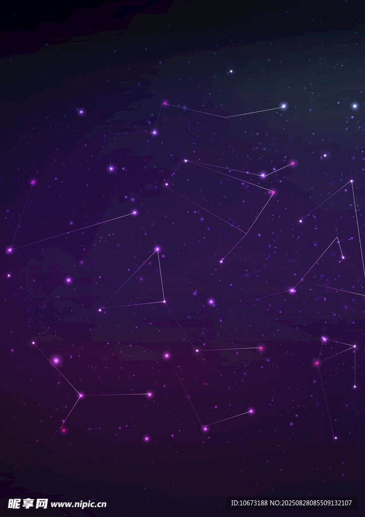 梦幻紫色星空星座图案