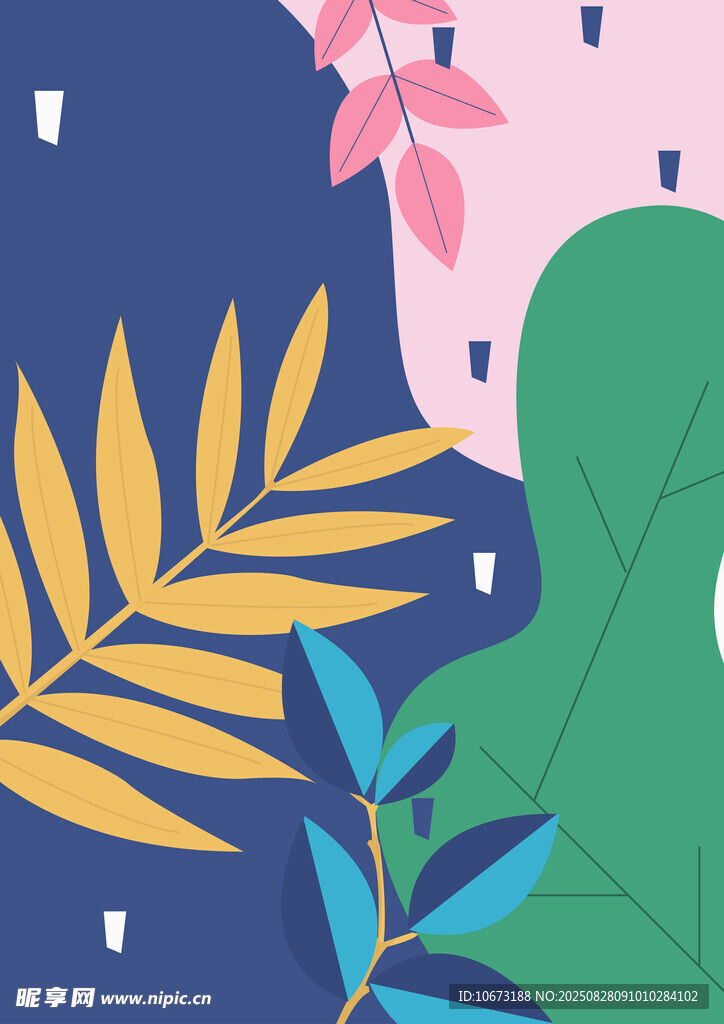 热带植物插画背景图案
