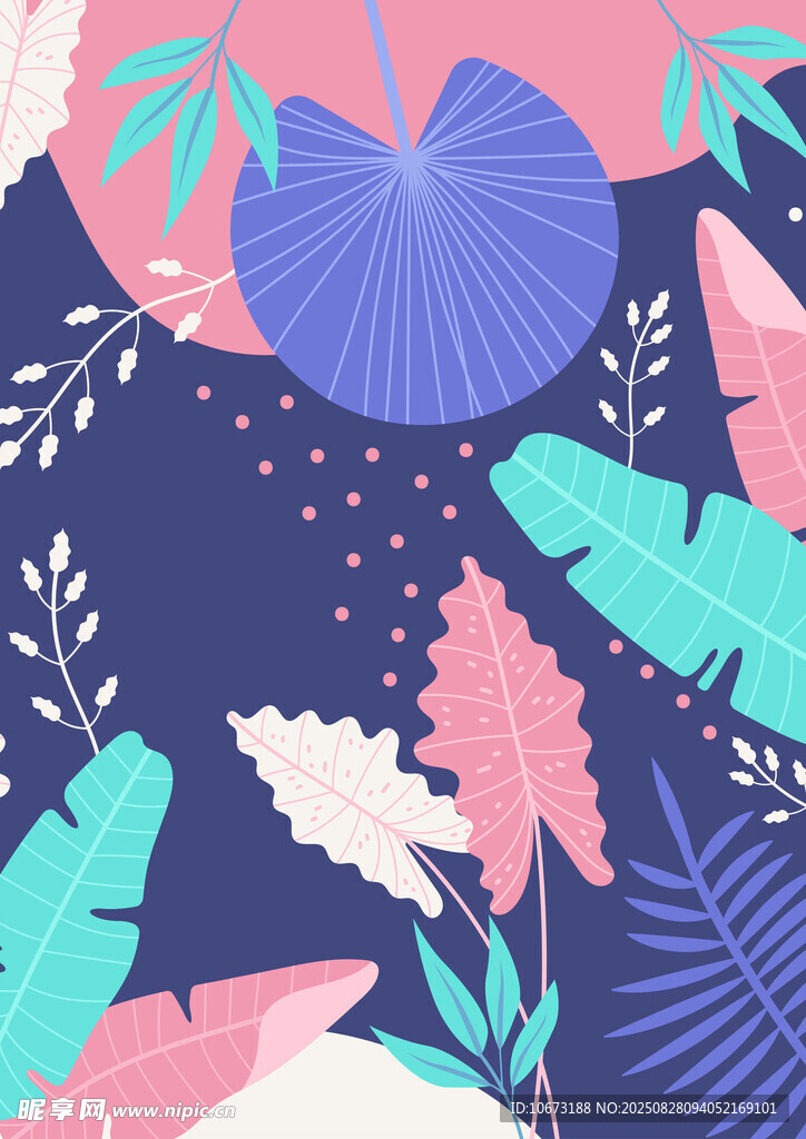 热带植物图案背景