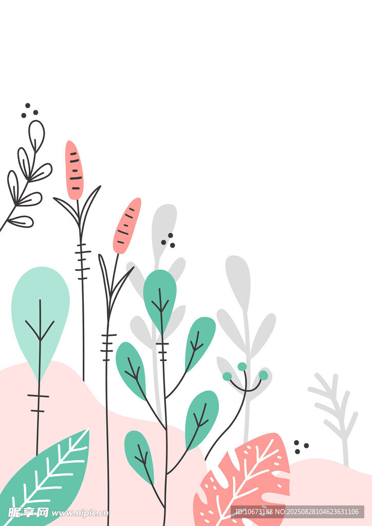 清新手绘植物花卉插画