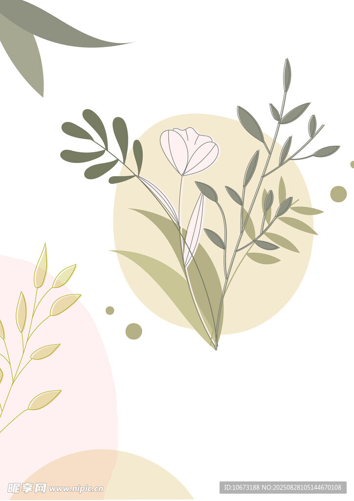 清新花卉植物插画图案