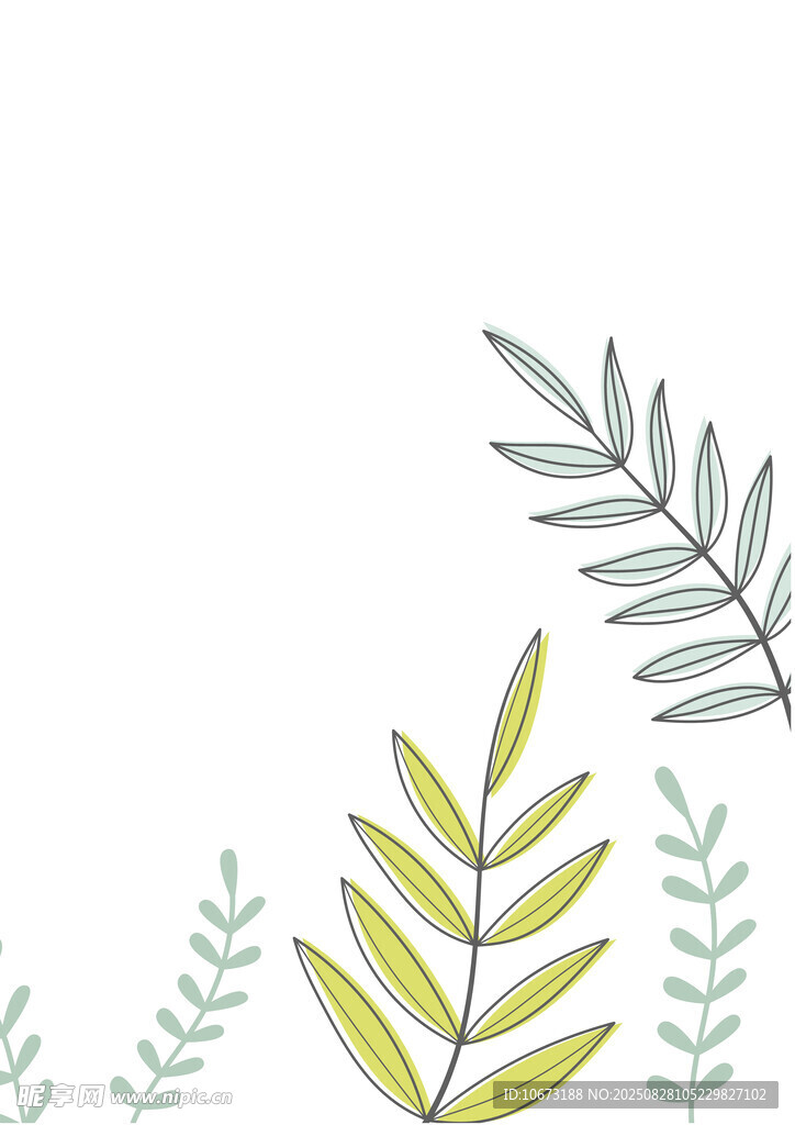 清新植物边框装饰图案