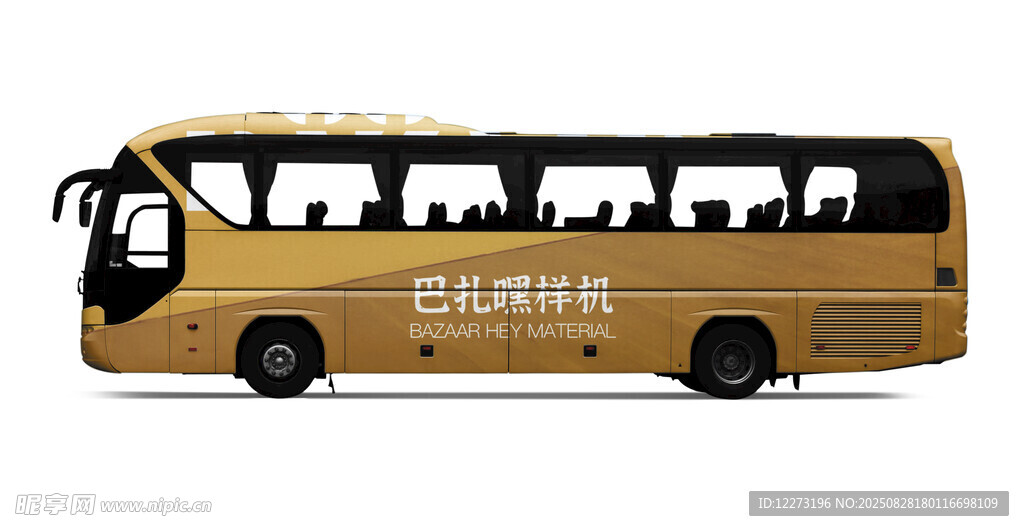 金色豪华大巴车外观展示