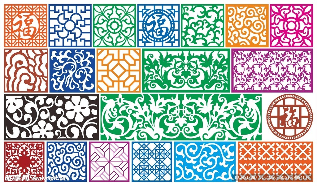 窗花 镂空花纹 屏风 隔断雕花