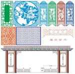 窗花 镂空花纹 屏风 隔断雕花