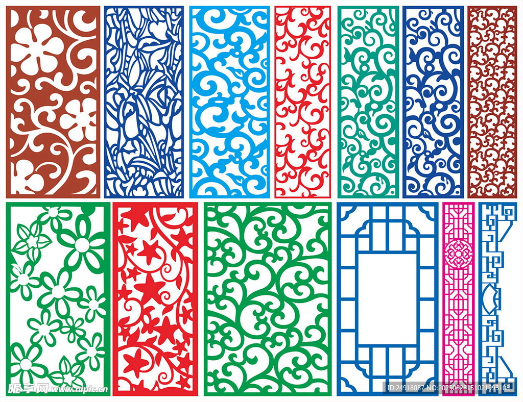 窗花 镂空花纹 屏风 隔断雕花