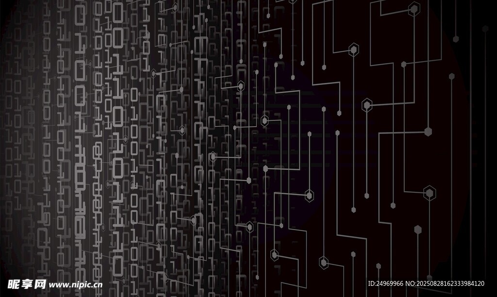 科技感数字与电路背景图