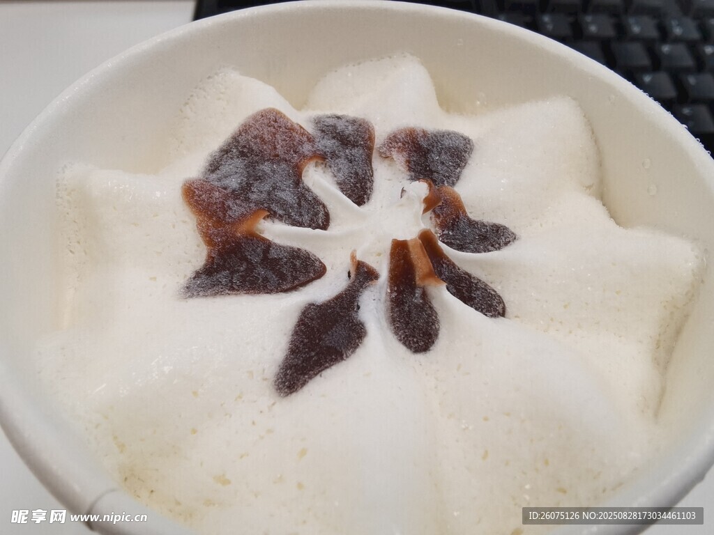 巧克力点缀的美味奶油冰淇淋