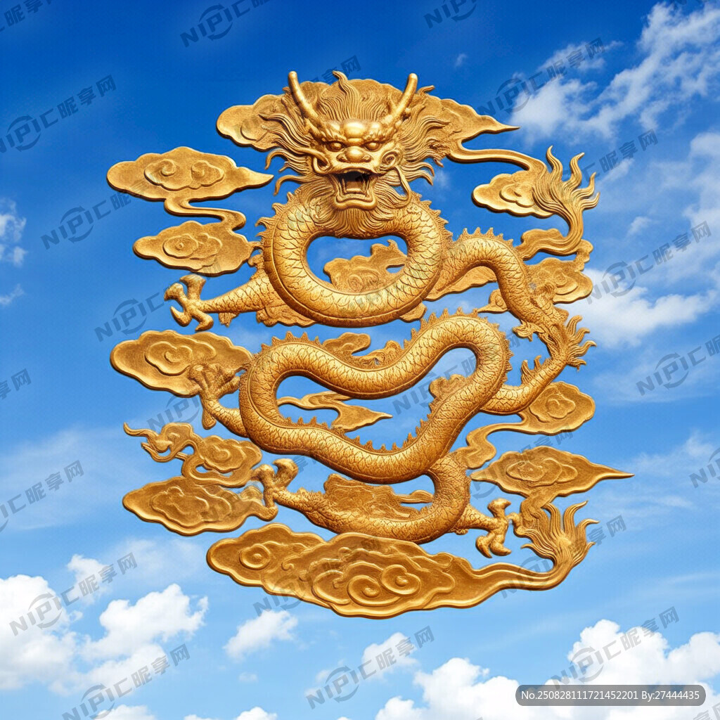 传统金色祥云浮雕