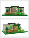 现代风格庭院建筑模型端午节