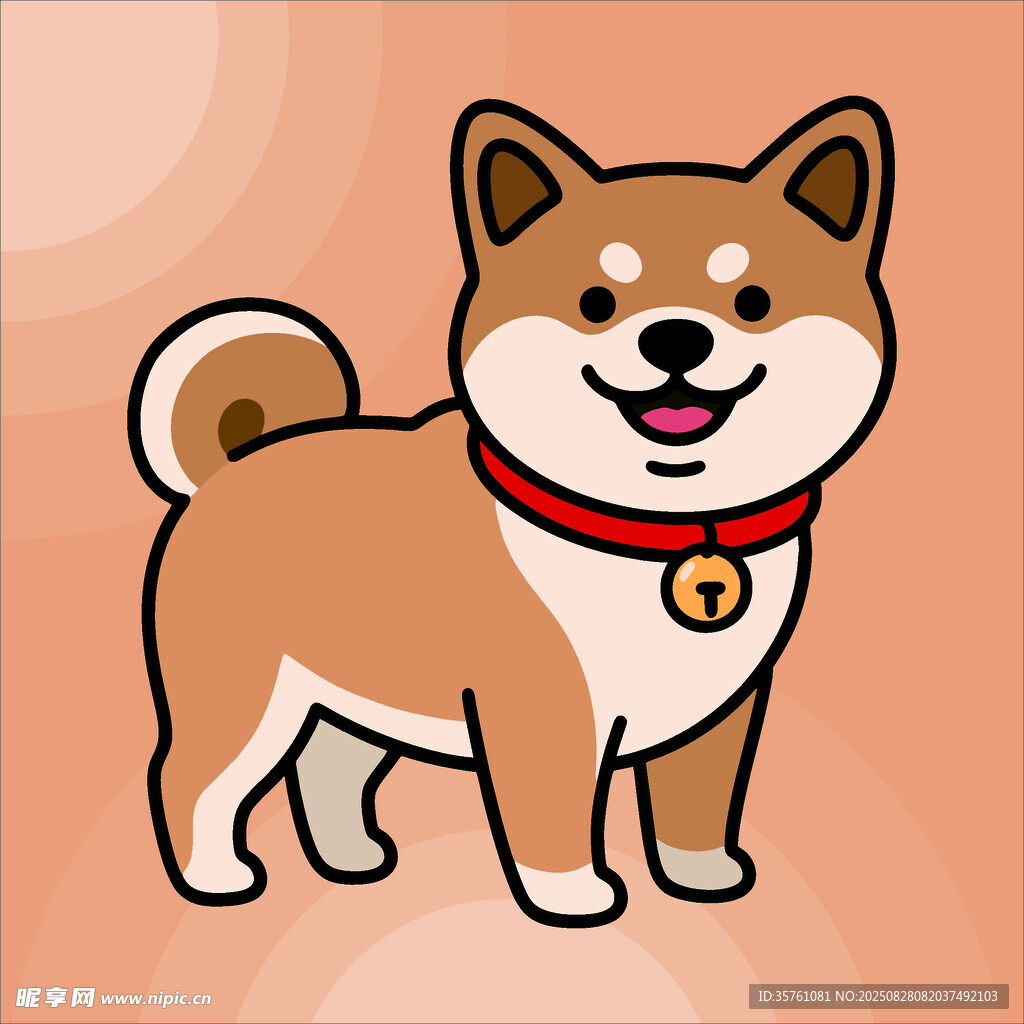 柴犬创意抽象儿童手绘插画