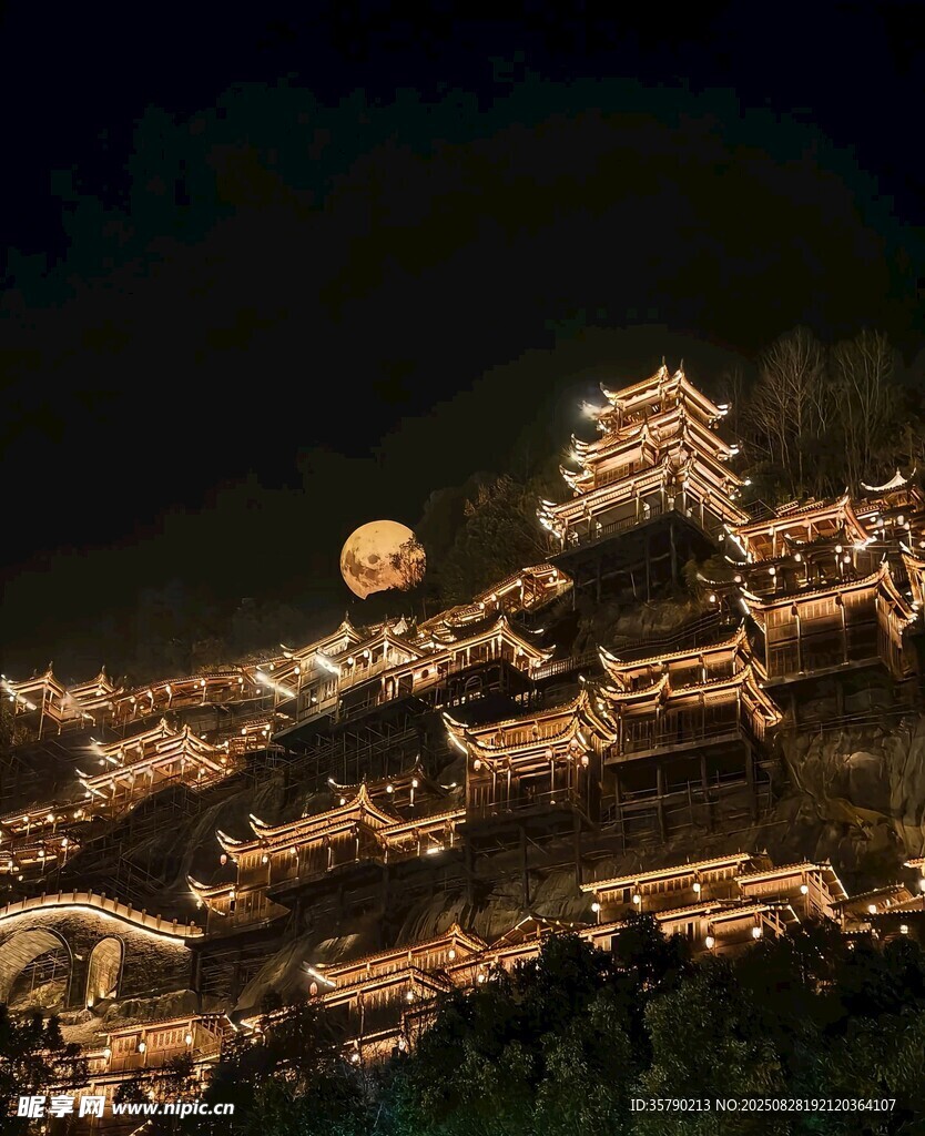 古城月夜美景