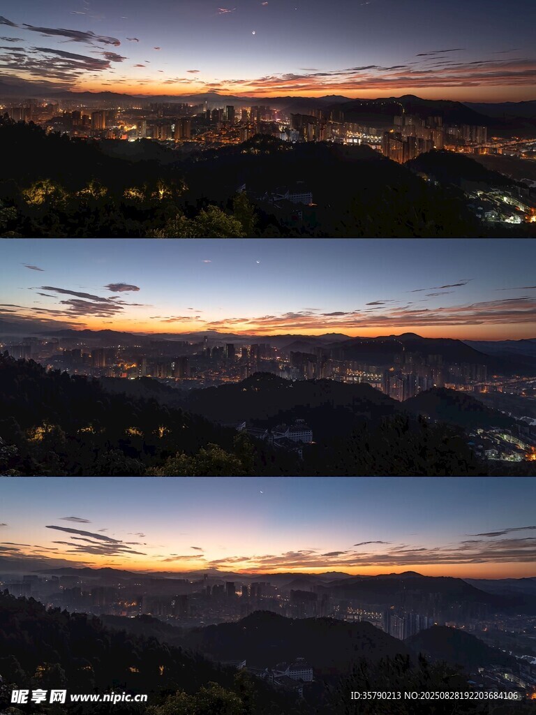 壮丽山间日出全景图
