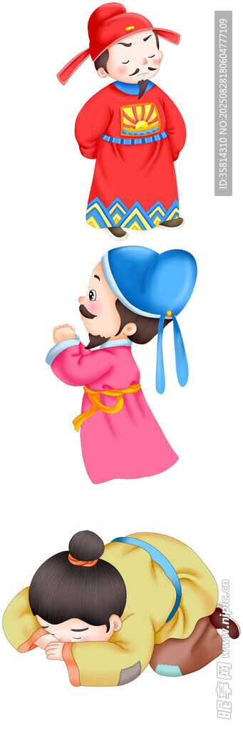 传统服饰孩童形象插画