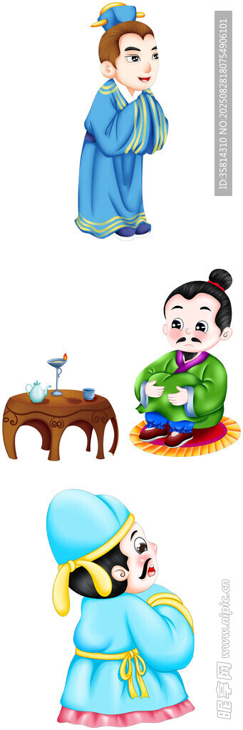 古代人物场景插画