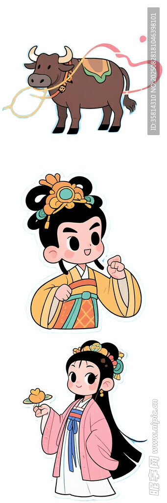 传统戏曲人物形象插画