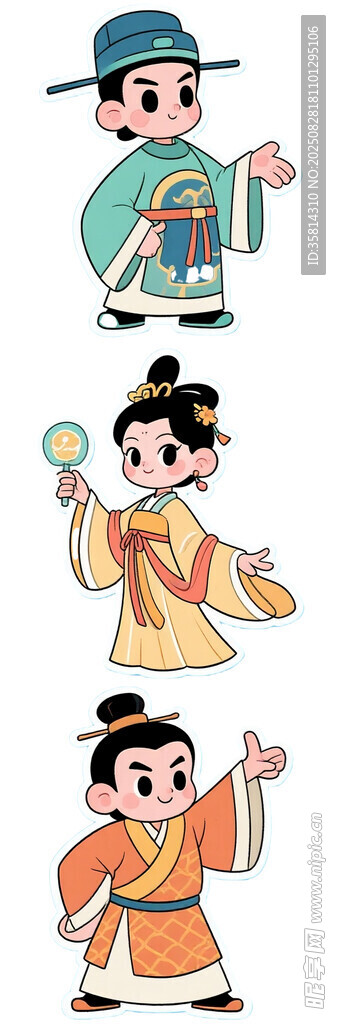 古代孩童扮相卡通人物形象
