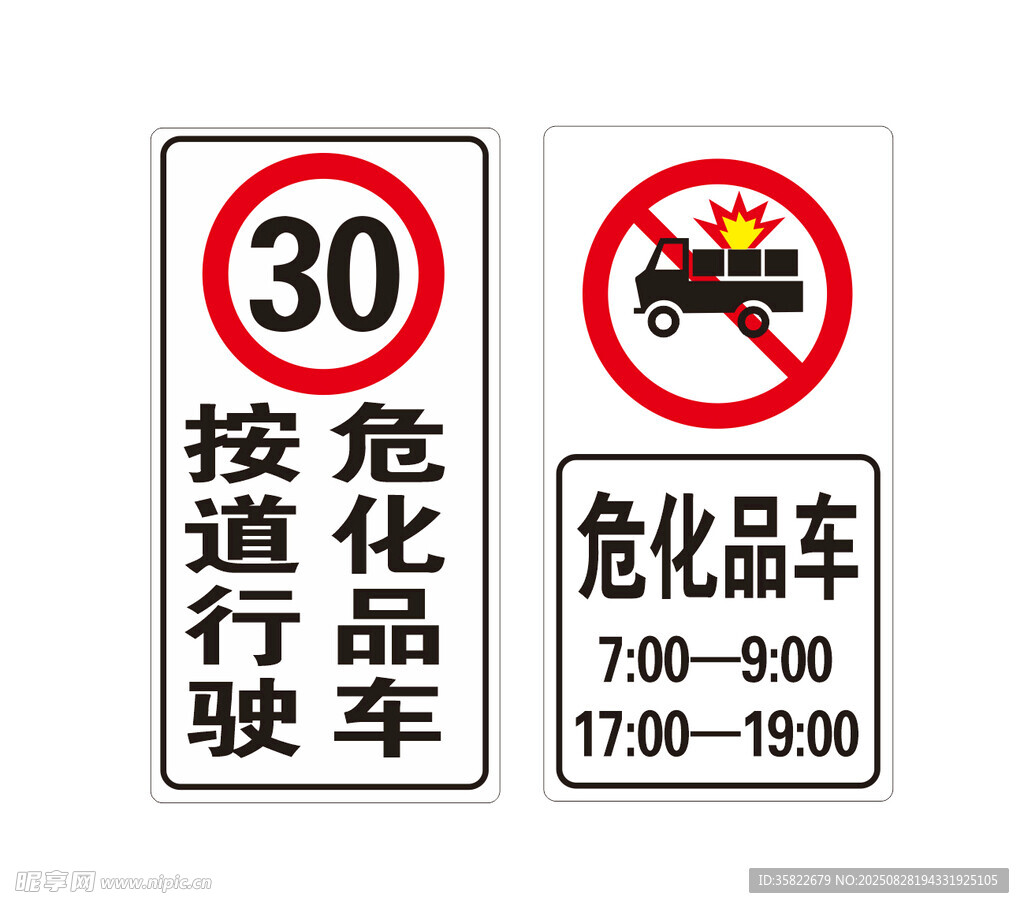 危化品车辆警示标牌