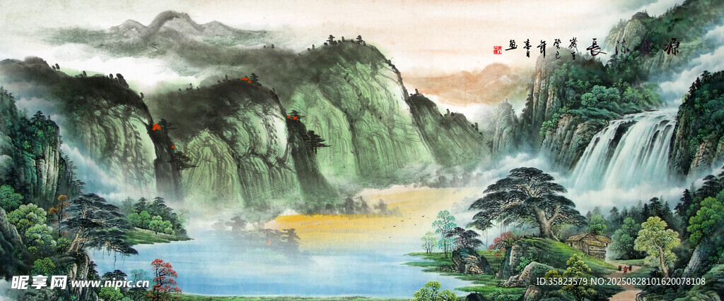 聚宝盆山水画