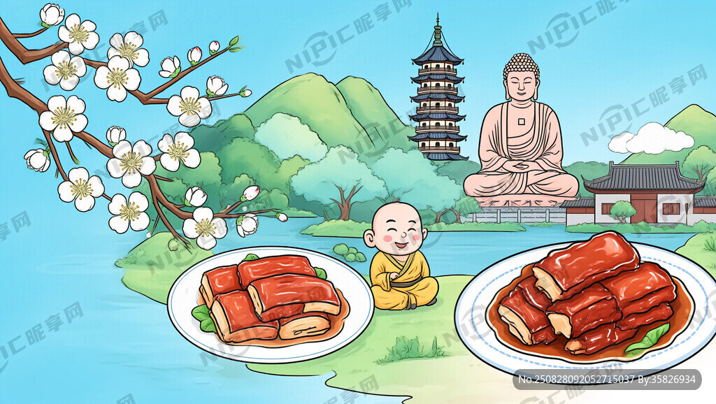 需要一张手绘插图 偏漫画 大佛