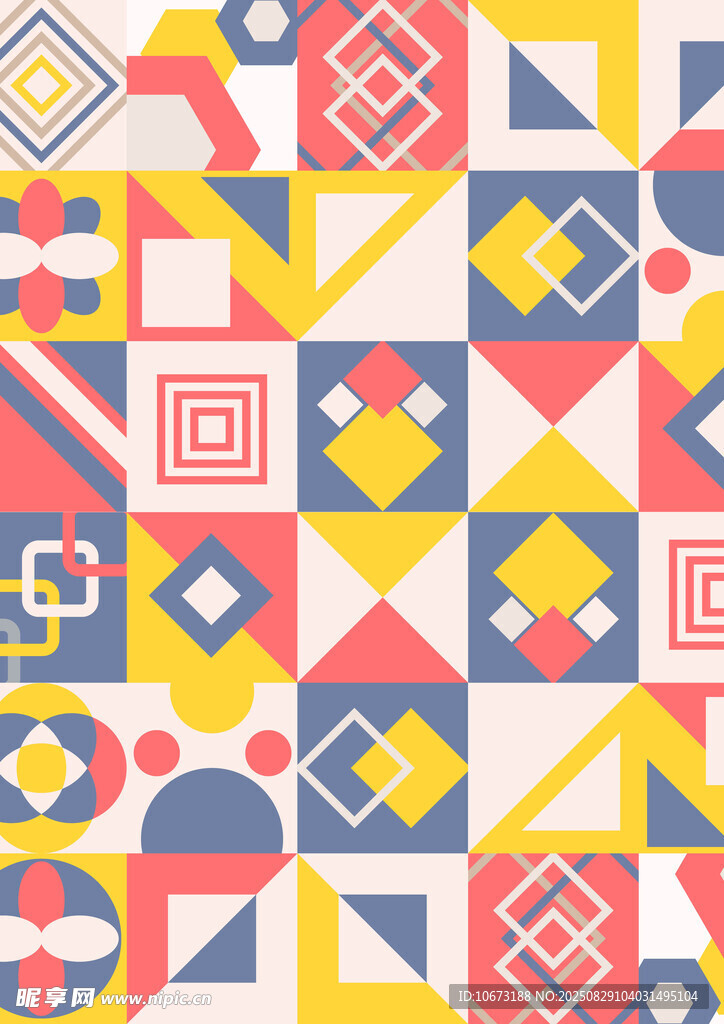 几何图案拼接多彩背景