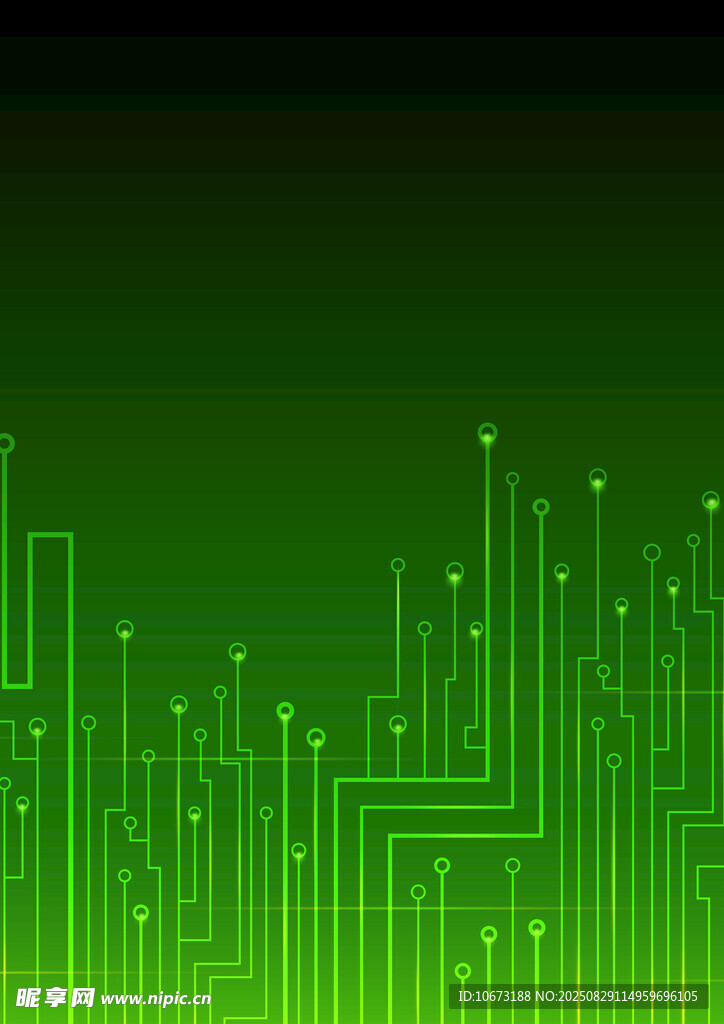 绿色科技感电路板背景图