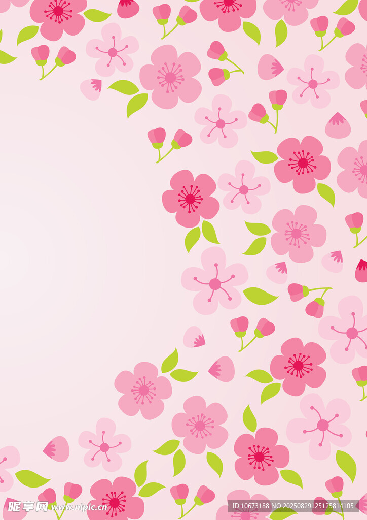 粉色樱花花卉背景图案