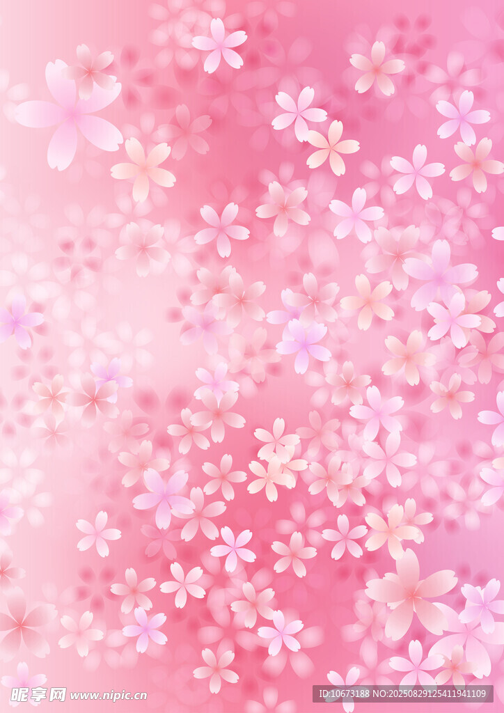 梦幻粉色樱花背景图