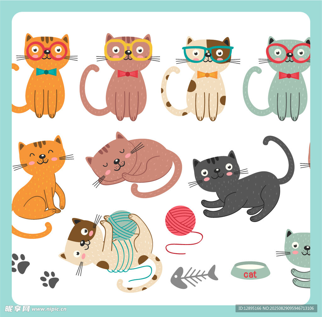 可爱猫咪插画集合