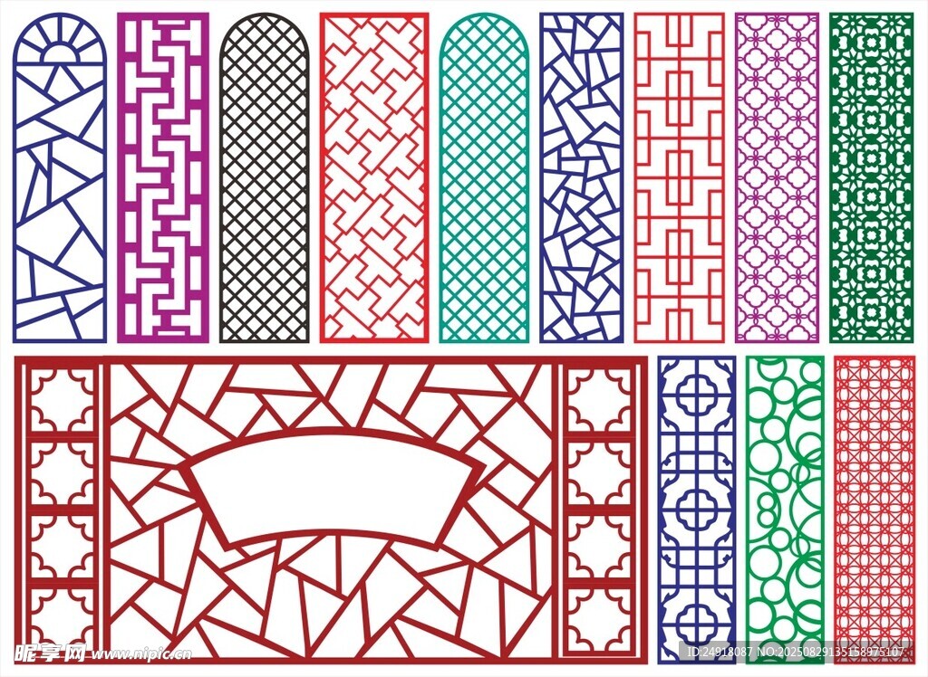 窗花 镂空花纹 屏风 隔断雕花