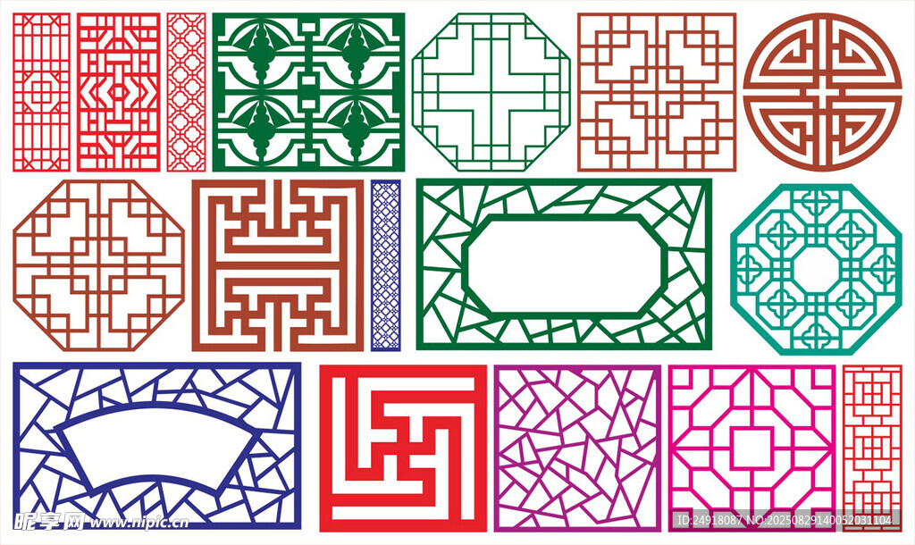 窗花 镂空花纹 屏风 隔断雕花