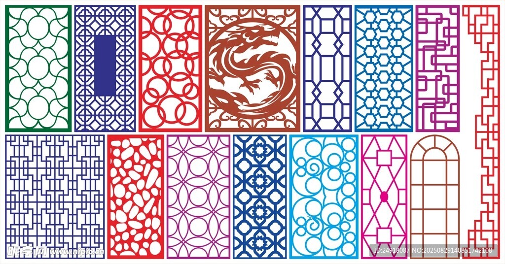 窗花 镂空花纹 屏风 隔断雕花