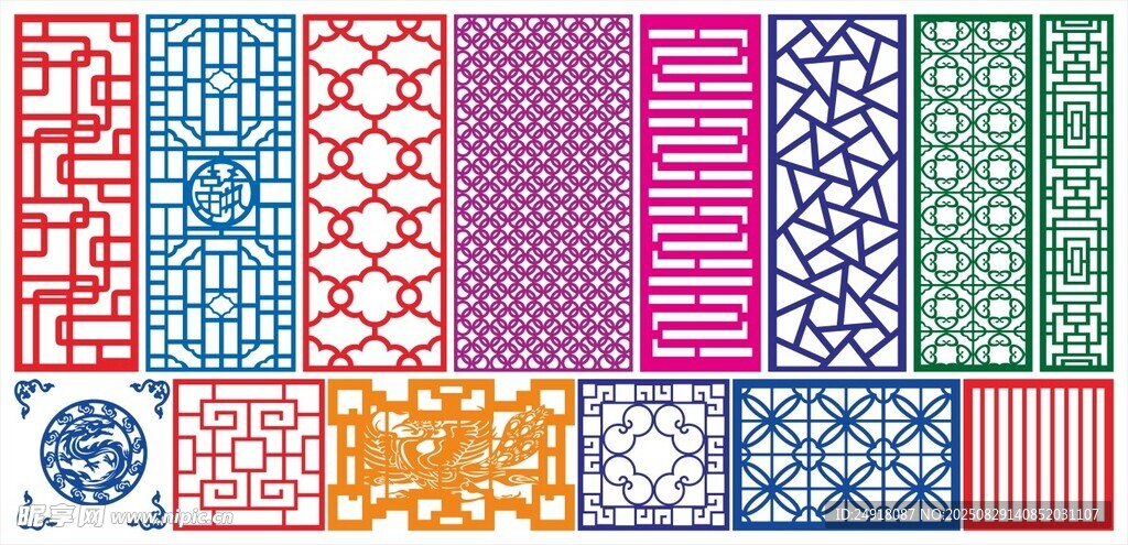窗花 镂空花纹 屏风 隔断雕花
