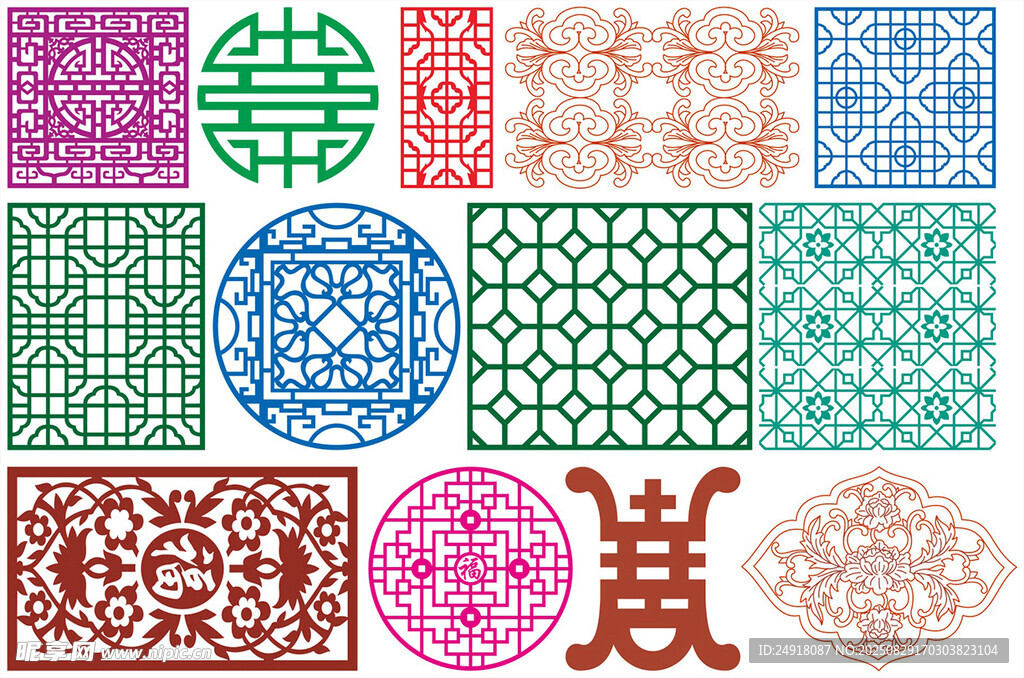 窗花 镂空花纹 屏风 隔断雕花