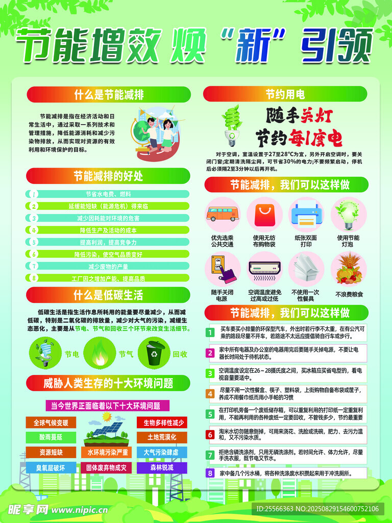 节能减排妙招宣传海报